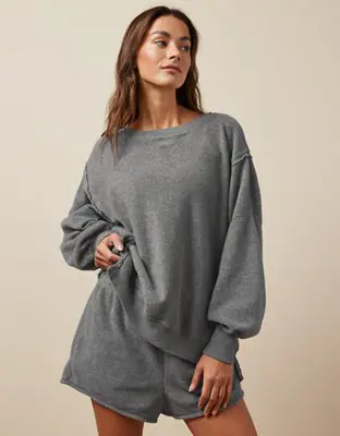 American Eagle Oversized Big Hug Reverse Fleece Sweatshirt. 1