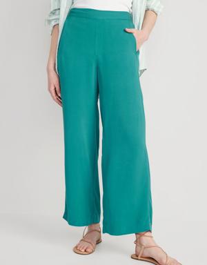 High-Waisted Playa Soft-Spun Wide-Leg Pants for Women green