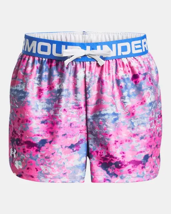 Under Armour Girls' UA Play Up Printed Shorts (Extended Size). 1