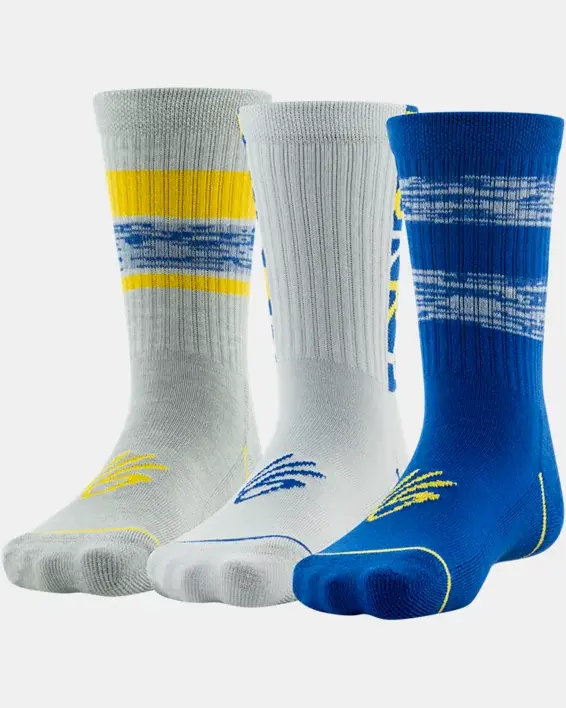 Under Armour Kids' Curry Phenom 3-Pack Crew Socks. 1