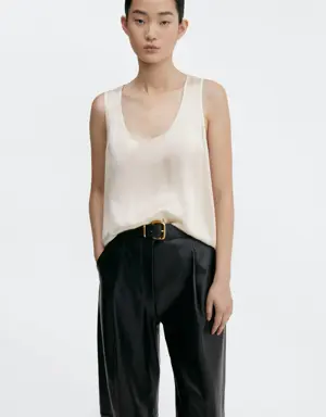 Silk top with wide straps