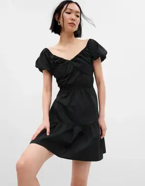 Corset Tiered Mini Dress black