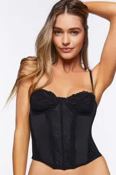Forever 21 Forever 21 Lace Lingerie Corset Cami Black. 2