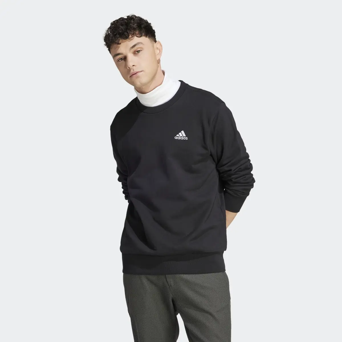 Adidas Essentials French Terry Embroidered Small Logo Sweatshirt. 2