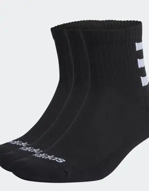 Half-Cushioned 3-Stripes Quarter Socks 3 Pairs