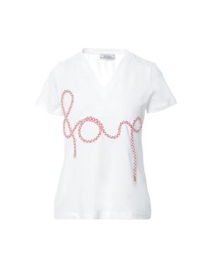 White Tshirt With Lettering Detail