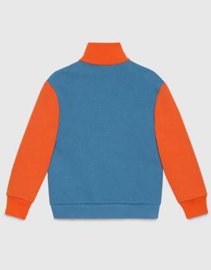 Children's cotton jersey zip jacket