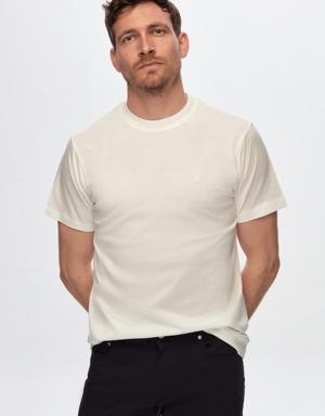 Damat Beyaz %100 Pamuk T-Shirt
