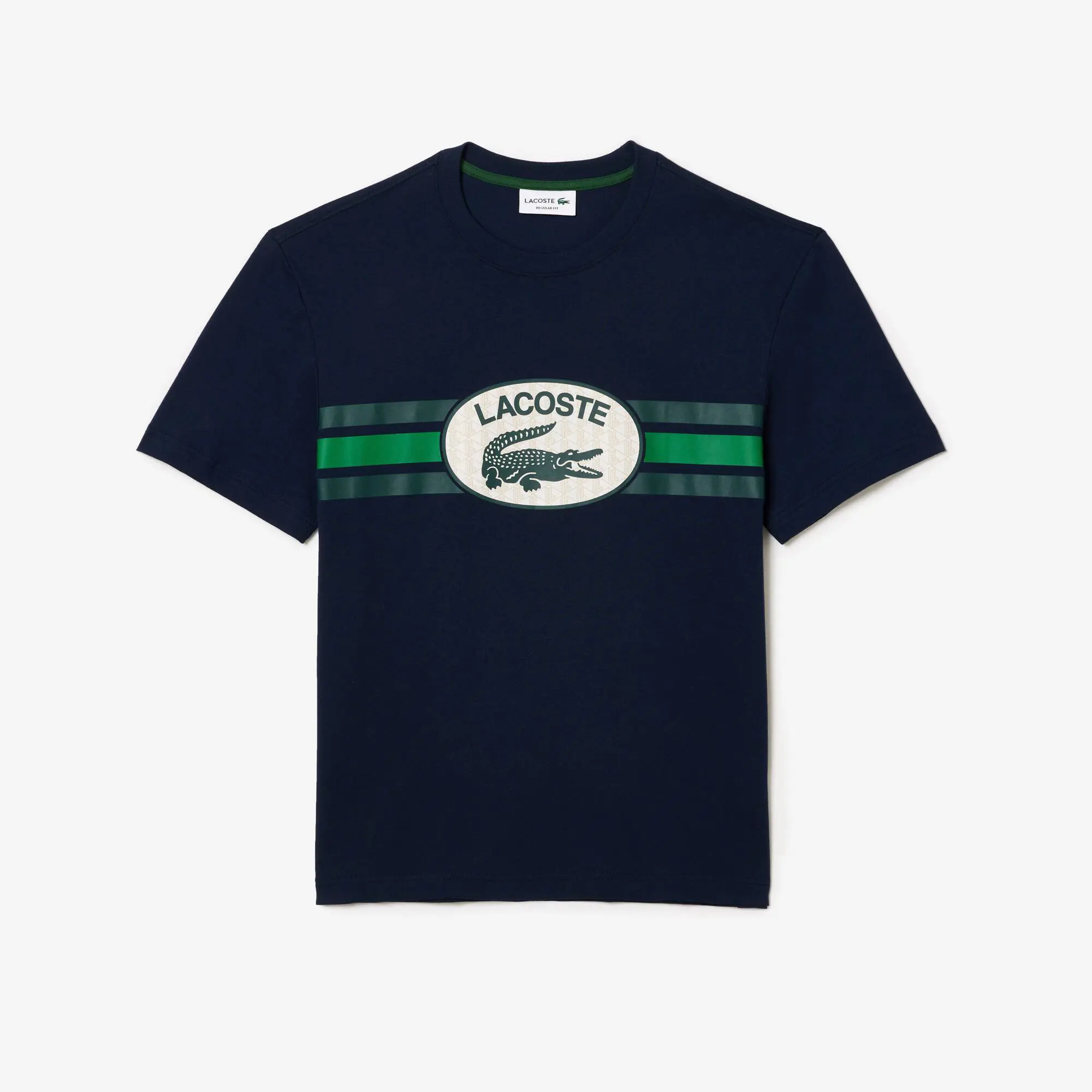 Lacoste Men's Regular Fit Cotton Monogram T-Shirt. 2