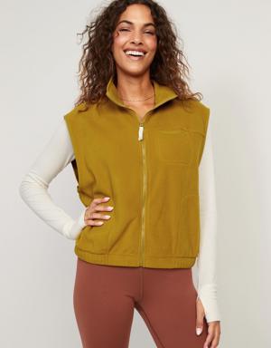 Fleece Full-Zip Vest for Women green