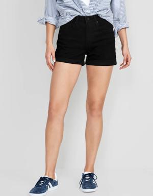 High-Waisted OG Jean Shorts -- 3-inch inseam black