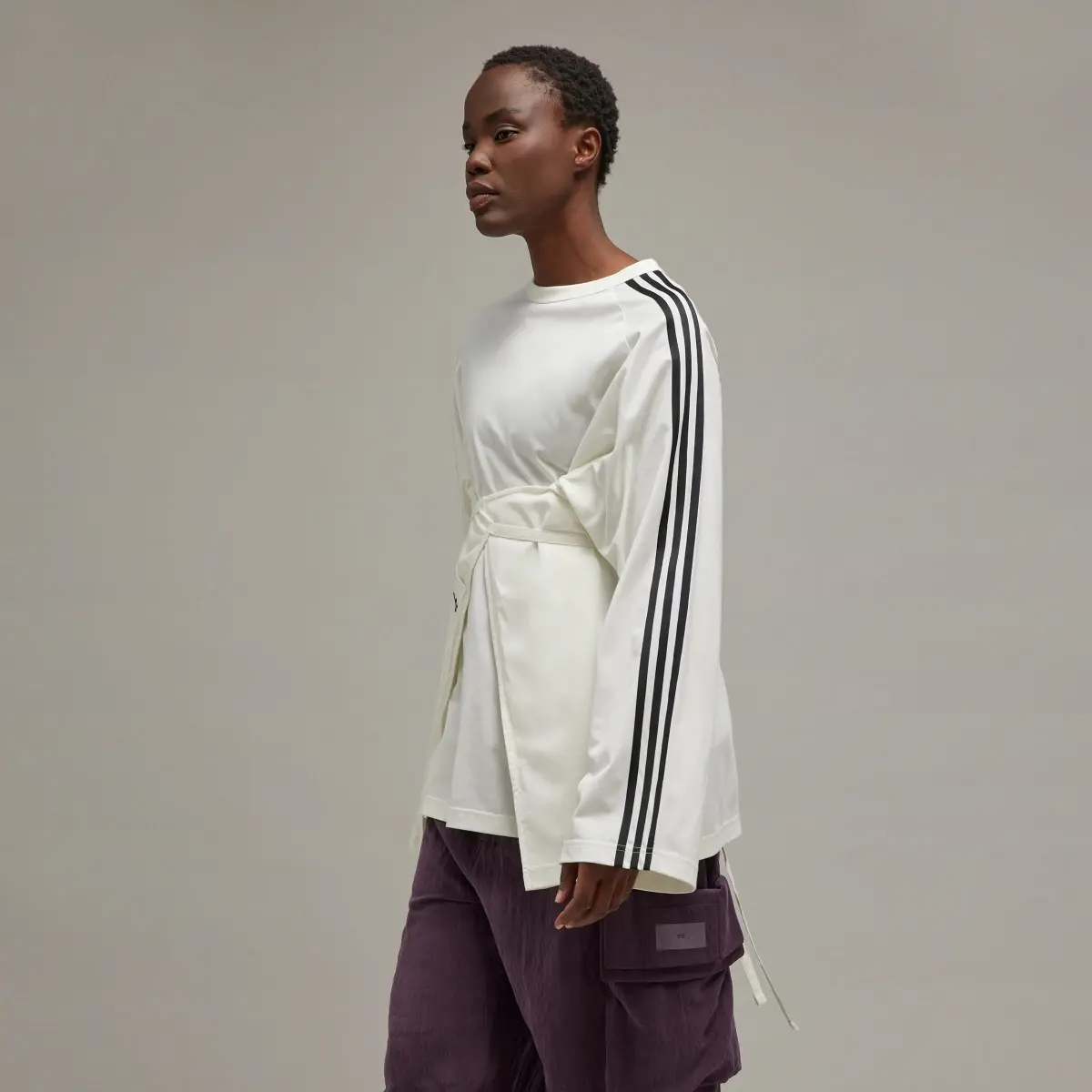 Adidas Y-3 Sail Closure Long Sleeve Tee. 2