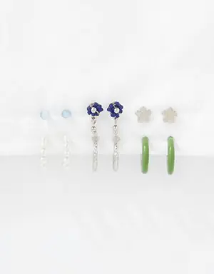O Blue Flower Earring 6-Pack