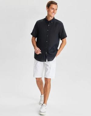 Nautica ERKEK SİYAH CLASSIC FIT KISA KOLLU KETEN GÖMLEK. 3 Nautica ERKEK SİYAH CLASSIC FIT KISA KOLLU KETEN GÖMLEK. 3