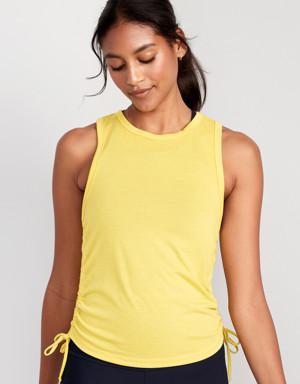 UltraLite Ruched Tie Tank Top for Women yellow