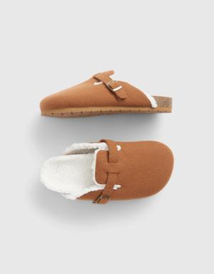 Kids Cozy Clogs brown