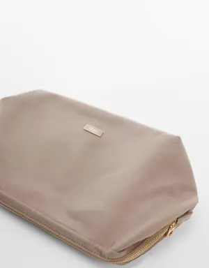 Zipped nylon cosmetics bag
