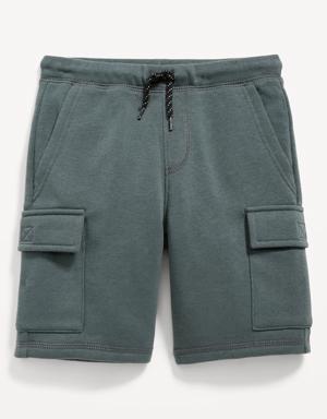 Fleece Cargo Jogger Shorts for Boys (At Knee) black
