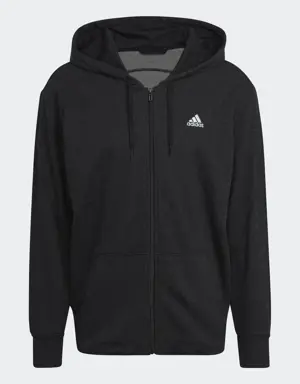 Mélange Full-Zip Hooded Sweatshirt