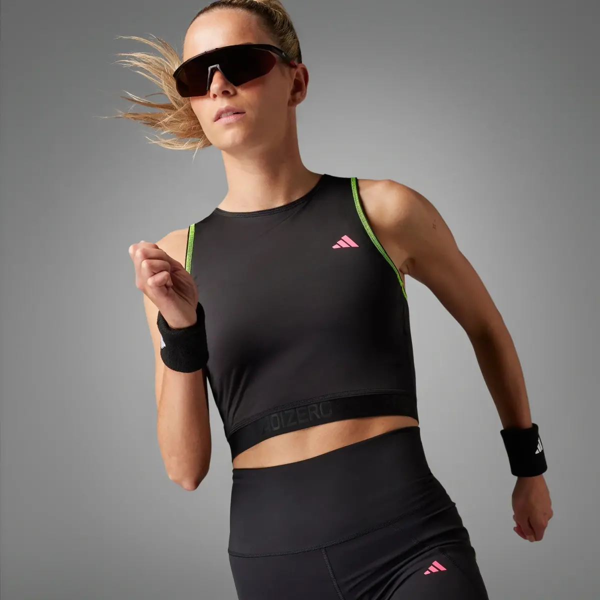 adidas Adizero Running Crop Tank Top - Black, Women's Running