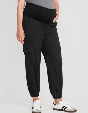 Maternity Foldover-Waist Cargo Pants black