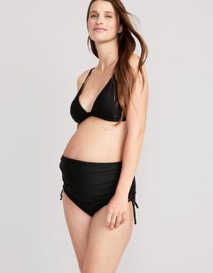 Old Navy Maternity Ruched Side-Tie Swim Bottoms black