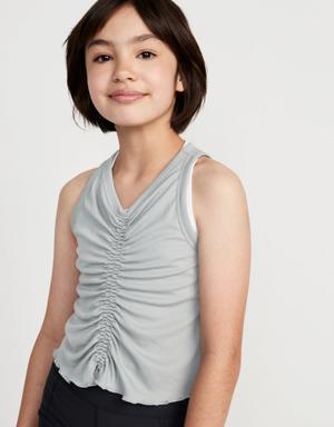 Old Navy UltraLite Ruched Cropped Tank Top for Girls silver