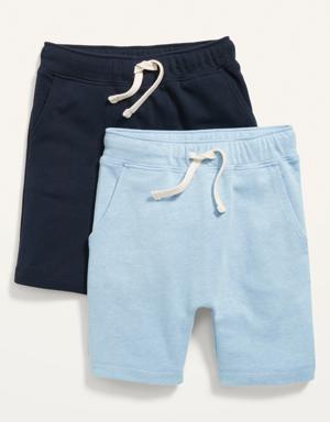 2-Pack Functional Drawstring U-Shaped Shorts for Toddler Boys blue