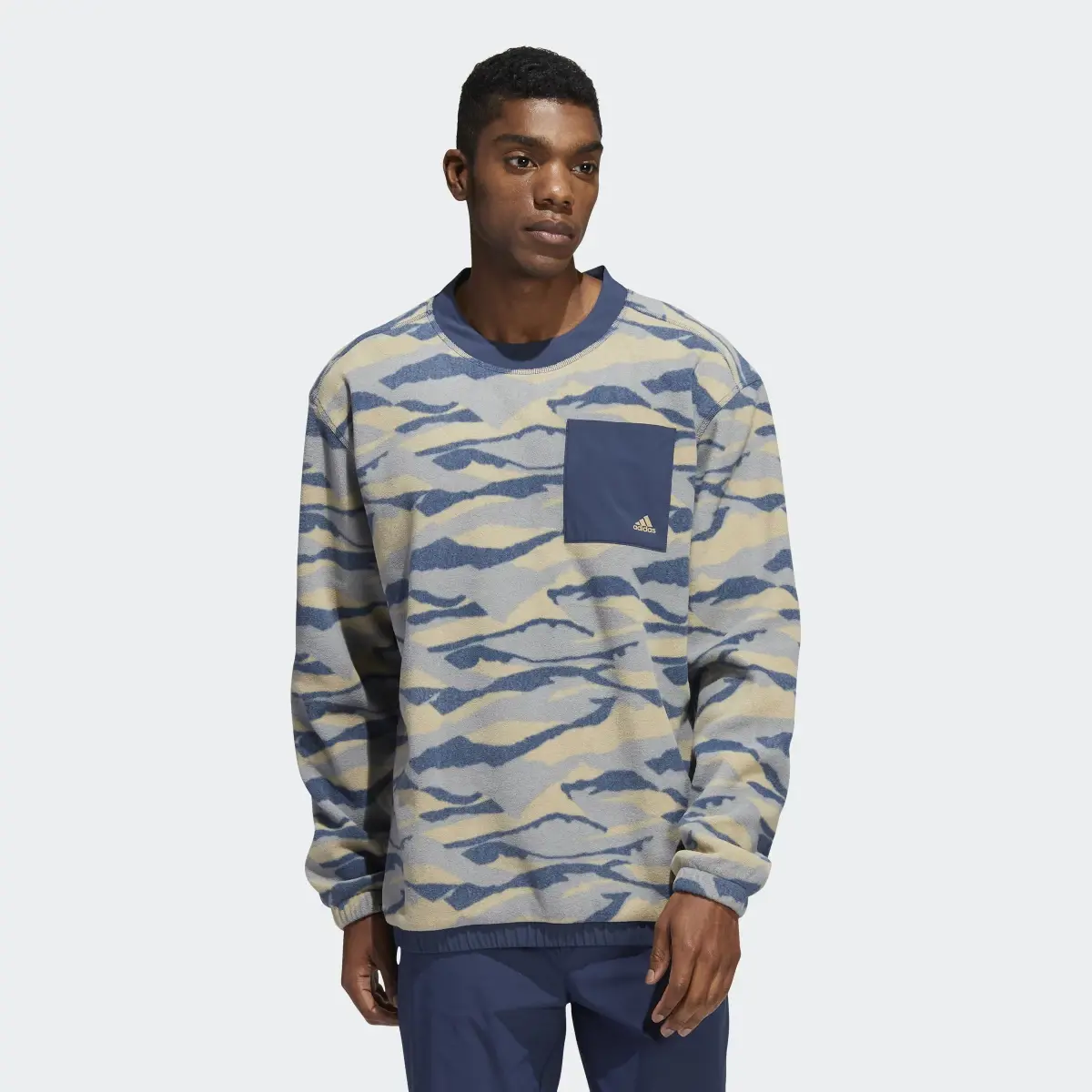 Adidas Texture-Print Crew Sweatshirt. 2