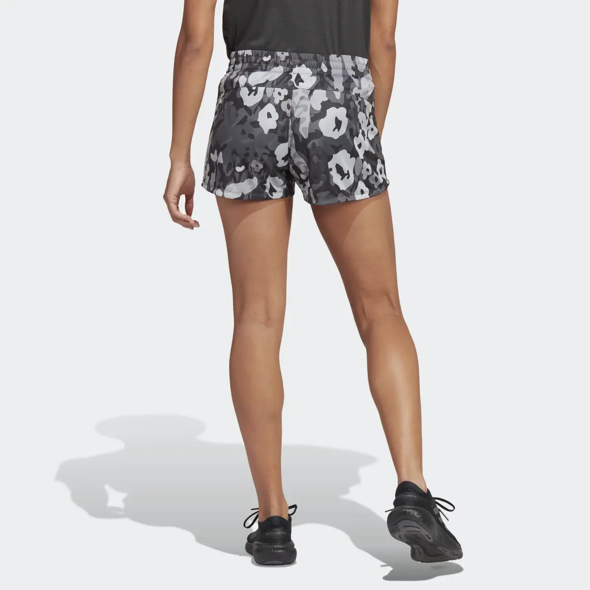 Adidas Pacer AEROREADY Train Essentials Minimal Branding Floral Print Shorts. 2