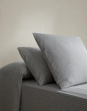 Striped cotton pillowcase 60x60cm