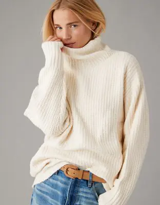 American Eagle Whoa So Soft Mock Neck Sweater. 1