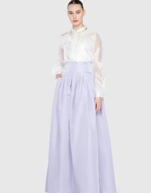 Pleat Detailed Long Skirt