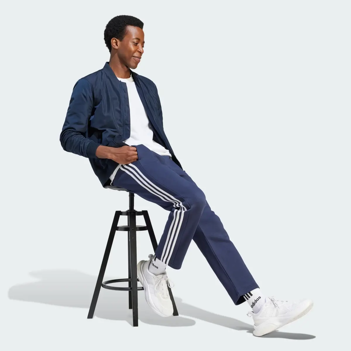 Adidas Essentials 3-Stripes Open Hem Fleece Pants. 3