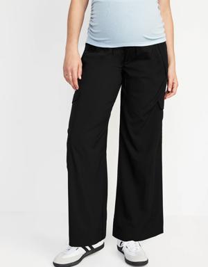 Maternity Rollover-Waist StretchTech Cargo Pants black