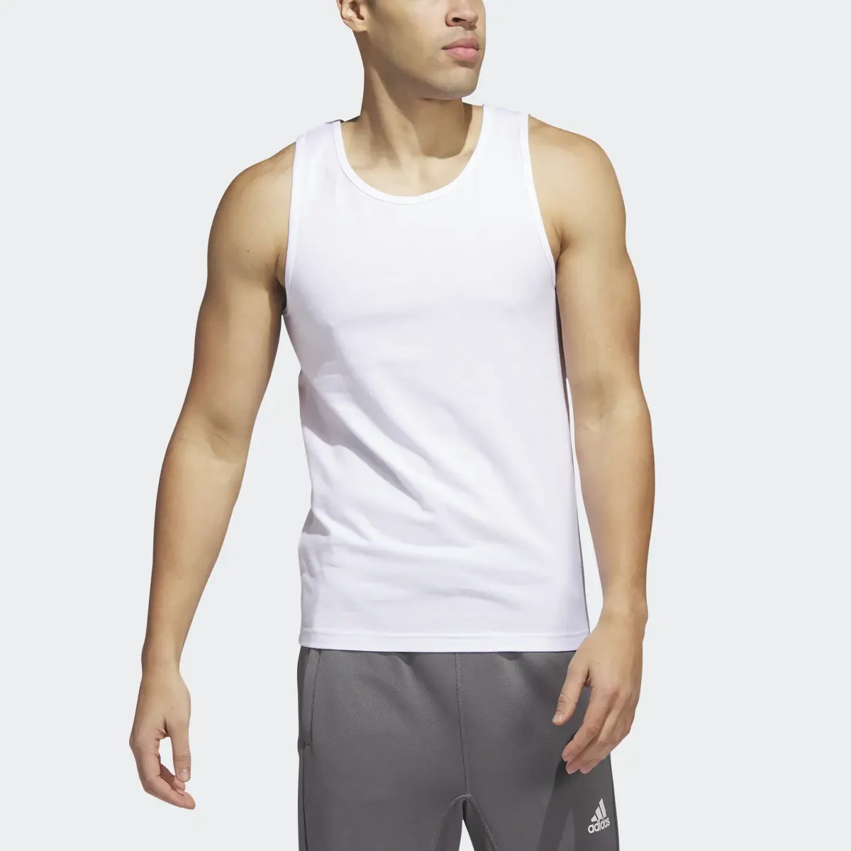 Adidas Stretch Cotton Ribbed Tank Top 2-Pack. 1