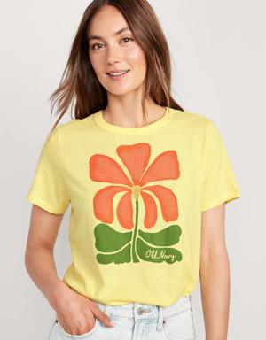 Old Navy EveryWear Logo Graphic T-Shirt for Women yellow