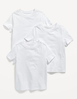 Unisex Solid T-Shirt 3-Pack for Toddler white