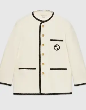 Wool tweed jacket with embroidery
