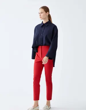 Hip Red Skinny Casual Trousers
