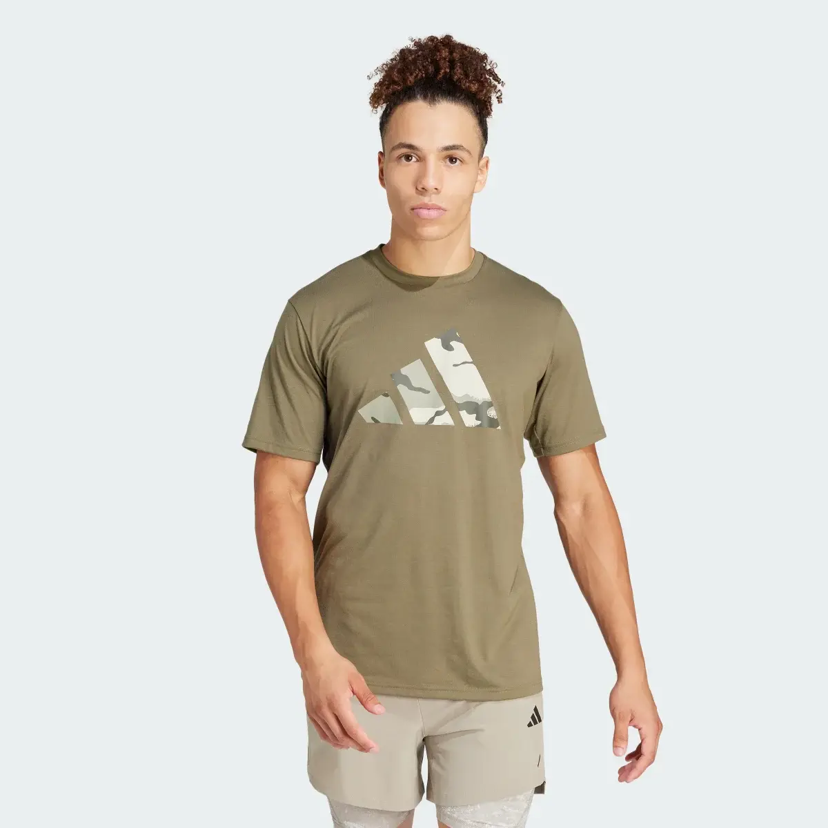 Adidas Train Essentials Seasonal Brand Love Camo Tee. 2