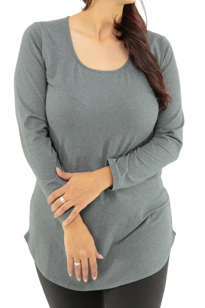Just Cozy Gray - Long Sleeve Tunic Top - XS. 1 Just Cozy Gray - Long Sleeve Tunic Top - XS. 1