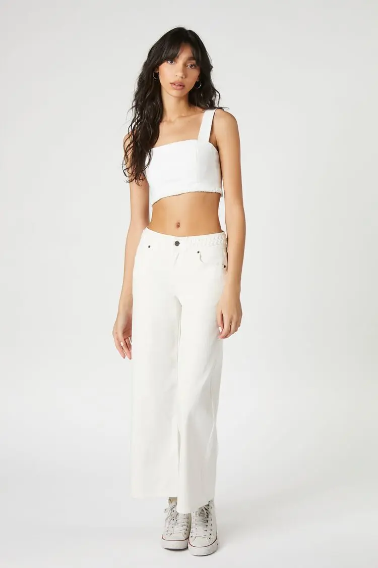 Forever 21 Forever 21 High Rise Wide Leg Jeans Vanilla. 1