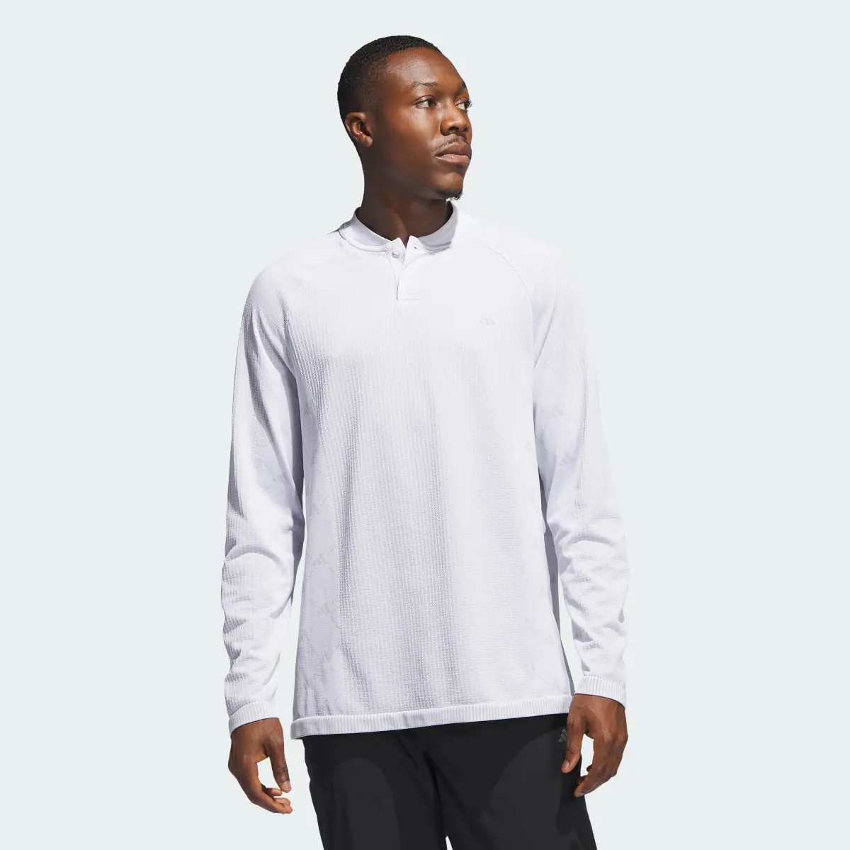 Adidas Ultimate365 Tour PRIMEKNIT Long Sleeve Polo Shirt. 2