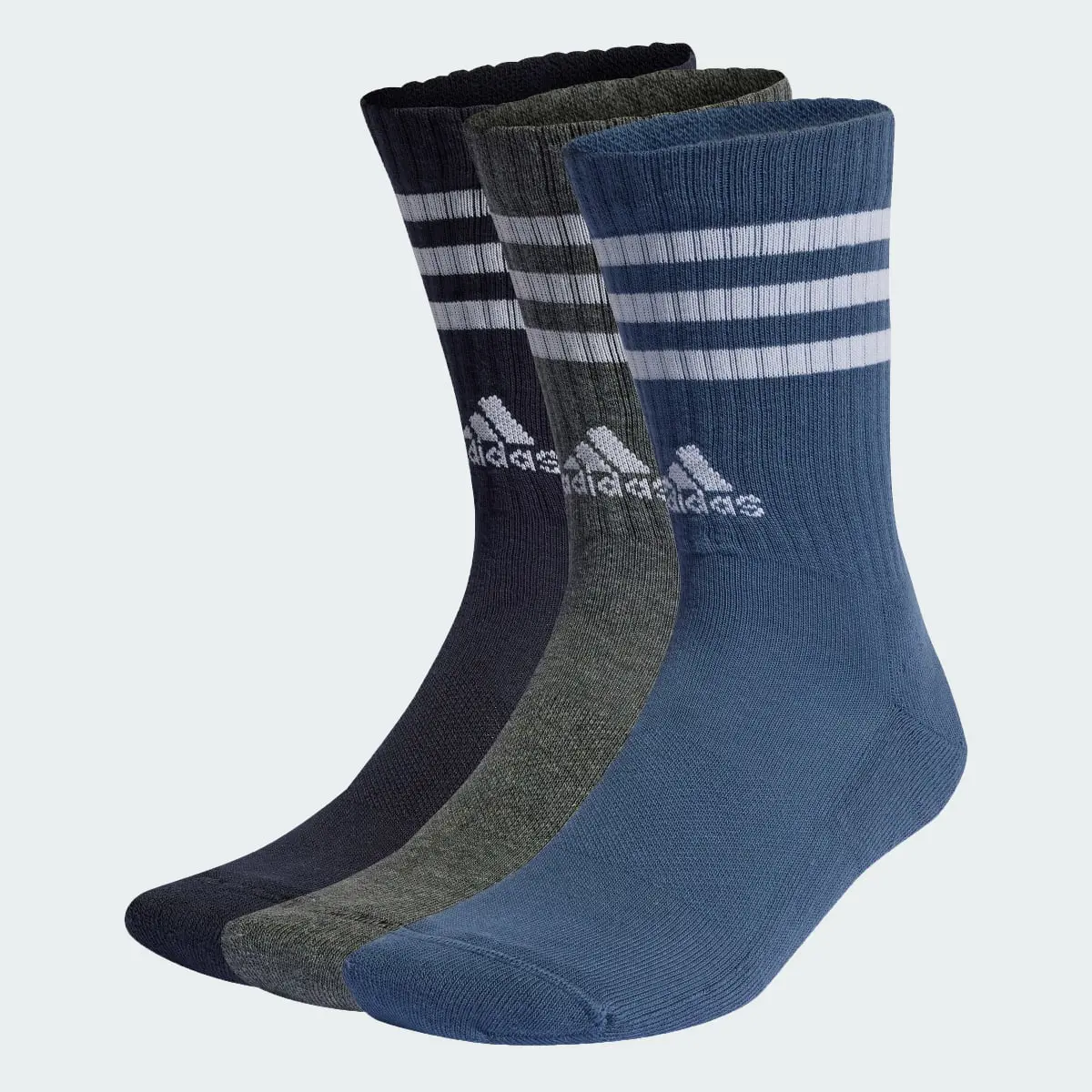 Adidas 3-Stripes Cushioned Crew Socks 3 Pairs. 1