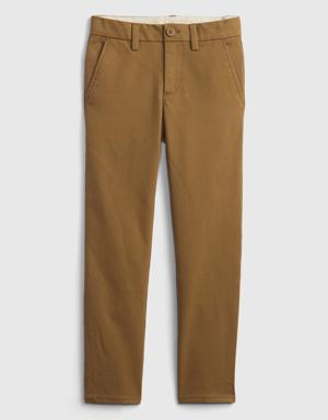 Kids Uniform Skinny Khakis with Gap Shield brown