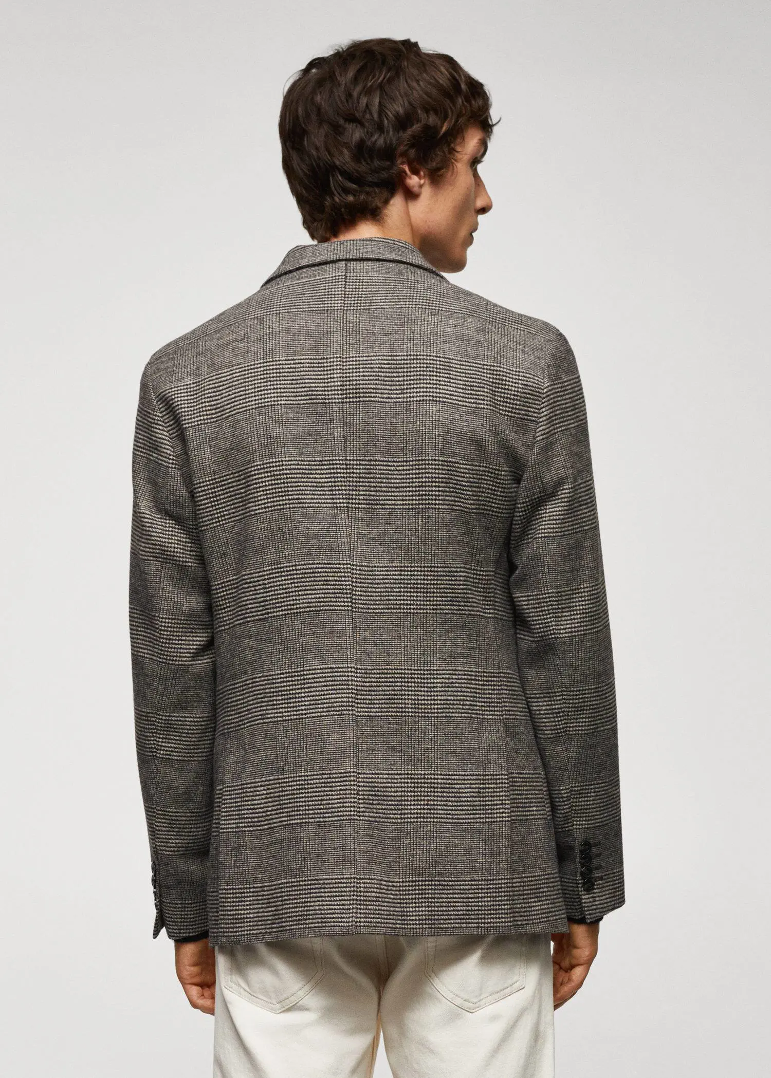 Mango Printed wool slim-fit jacket. 3