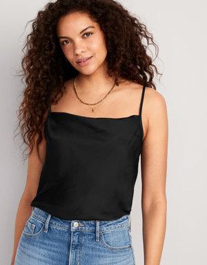 Old Navy Cowl-Neck Satin Cami Top for Women black