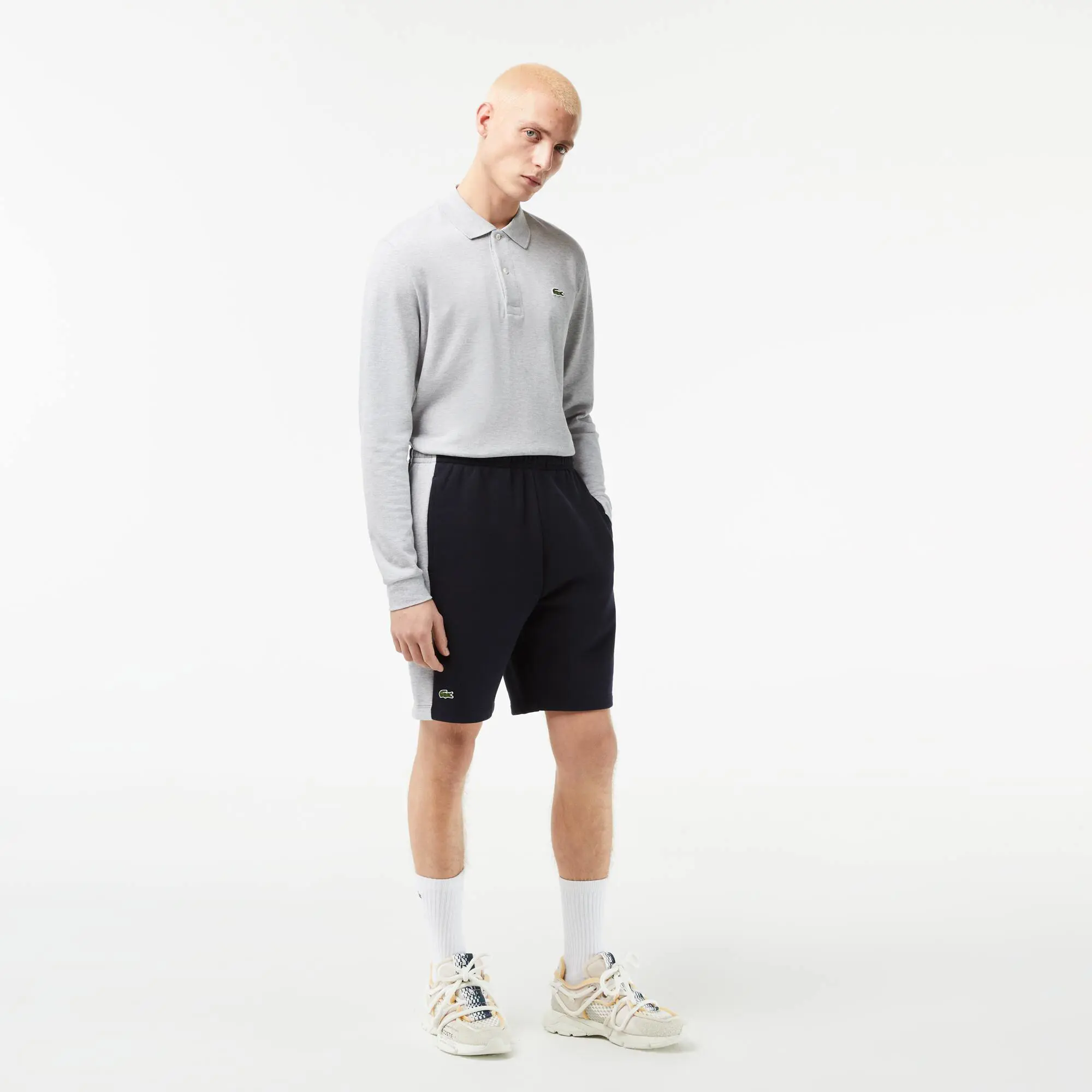 Lacoste Men’s Regular Fit Cotton Fleece Colourblock Shorts. 1