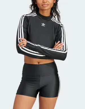 Adidas Maglia 3-Stripes Cropped Long Sleeve